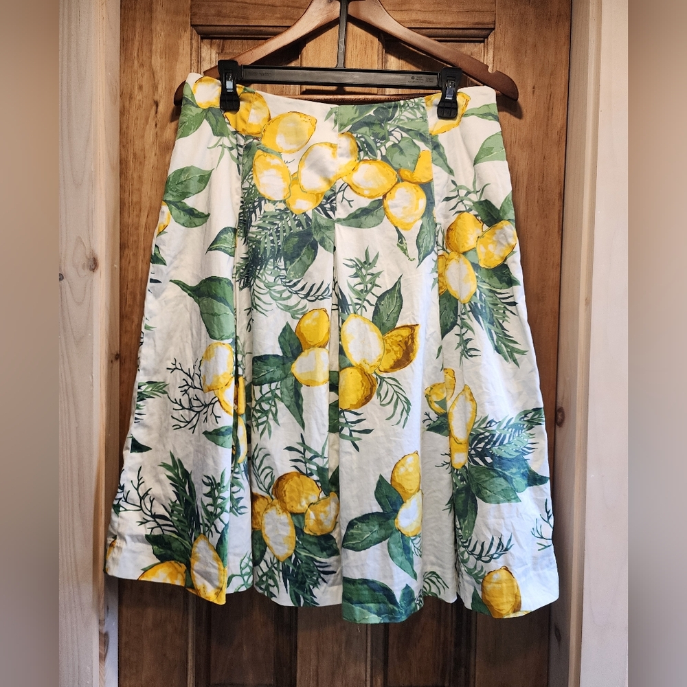 Vintage Talbots Lemon-Print A-Line Skirt